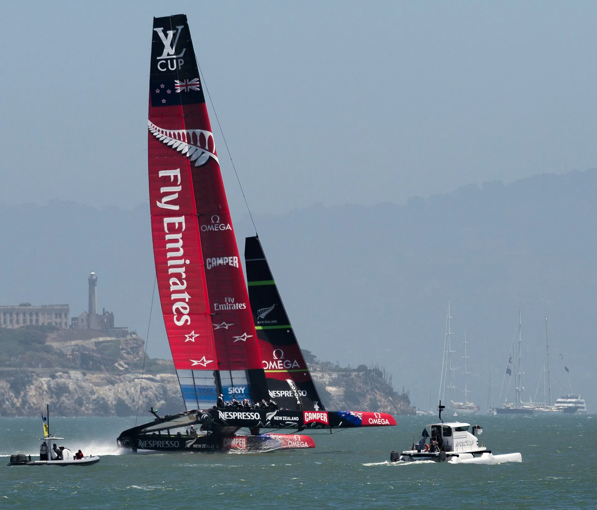 Emirates Team New Zealand durante la Louis Vuitton Cup del 2013